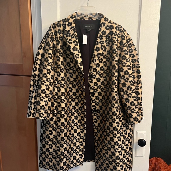Ann Taylor Jackets & Blazers - Ann Taylor Leopard Print Coat - Black and Tan